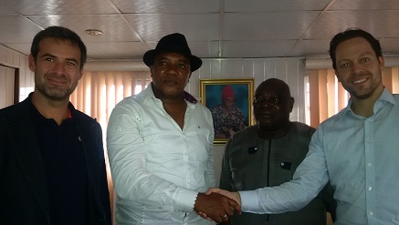 (L-r): Arnaud Devigne, managing director, African Internet Group, Classified, Metche Nnadiekwe, president, United Berger Motor Dealers Association, Monday Otabor, general manager, Sahen Agencies Limited and Christian Keller, managing director, Carmudi Nigeria, during a tour of the United Berger Market on Thursday.